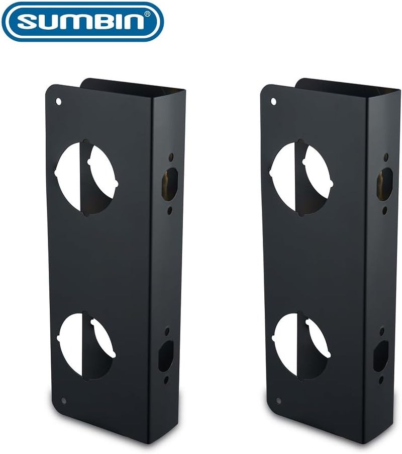 SUMBIN Door Guard Reinforcer for Extra Security to Your Home and Prevent Unauthorized Entry, 2-3/8 Backset and 5-1/2 Door Hole, Repair Doors in Black Finish 2 PCS - Image 2